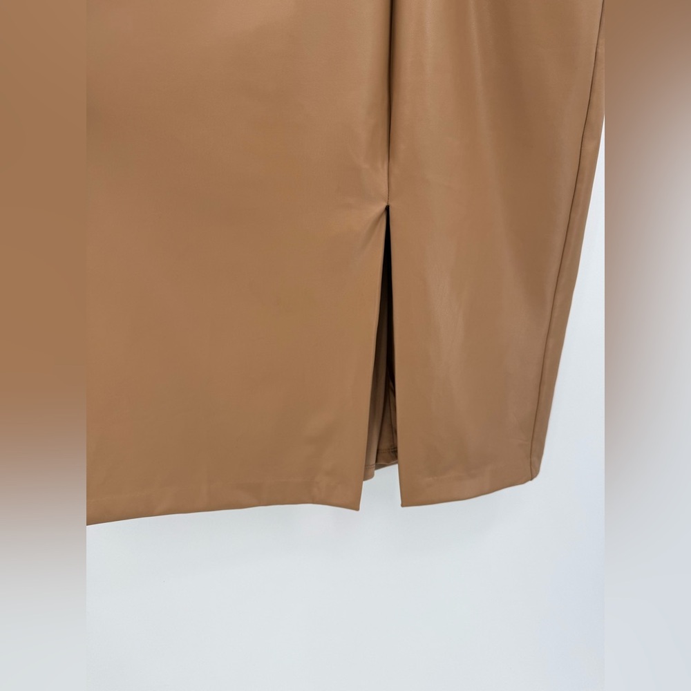 Express Body Contour Faux Leather Twist Front Midi Sheath Dress Size XL - Picture 6 of 15